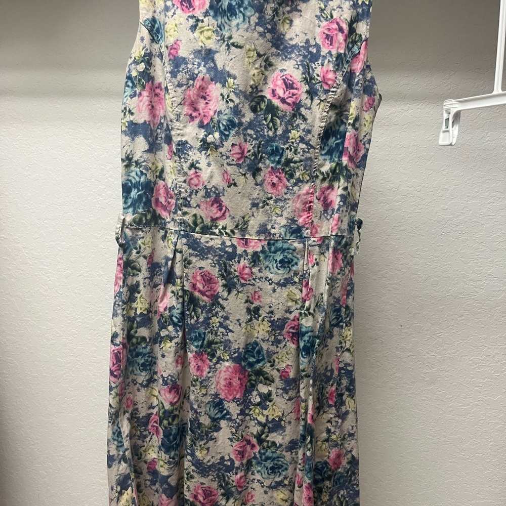 Floral Sleeveless Dress,made in Italy
